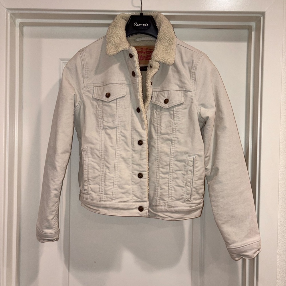 Levi's Cream Corduroy Jacket with Sherpa Collar